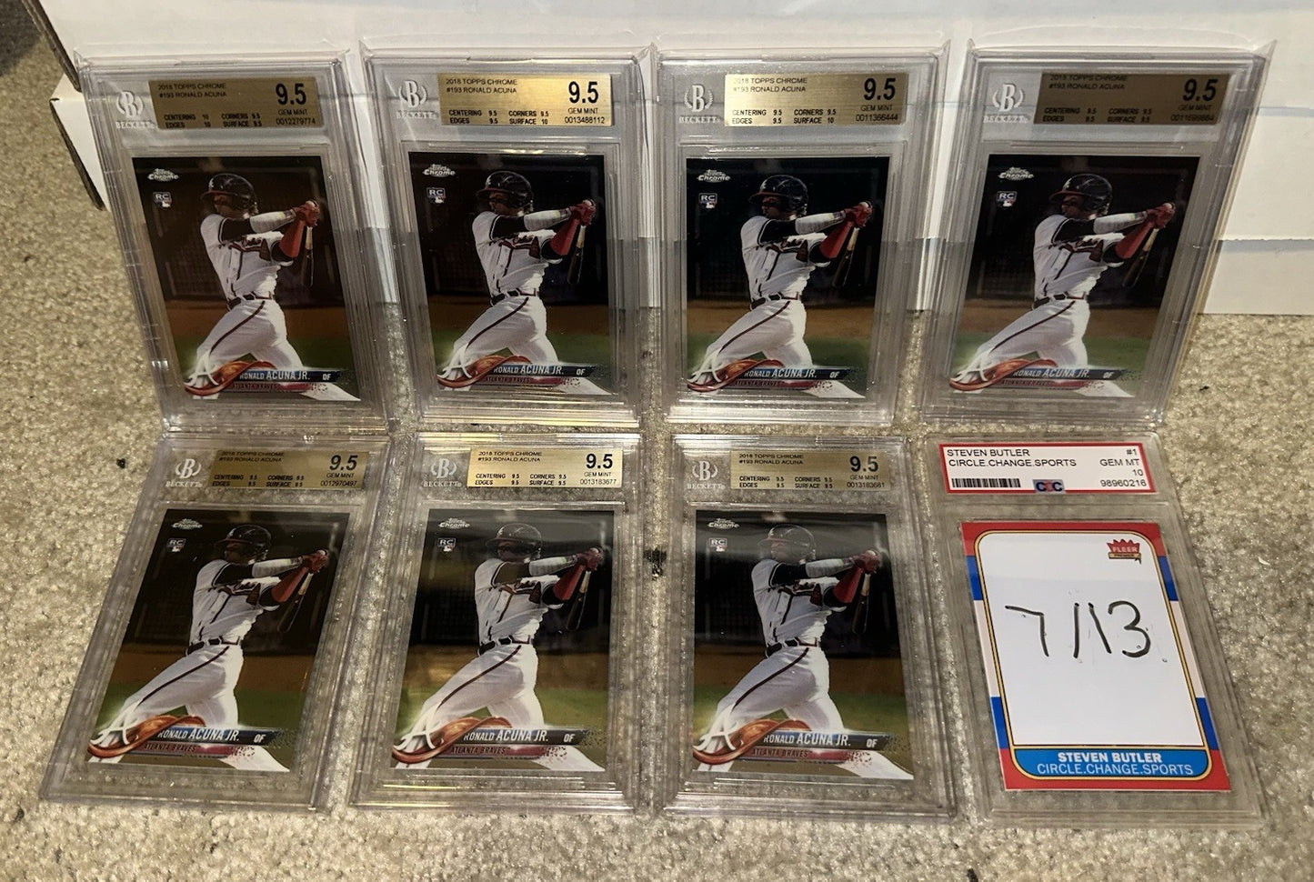 2018 Topps Chrome Ronald Acuna Jr. RC #193 BGS 9.5 TRUE GEM