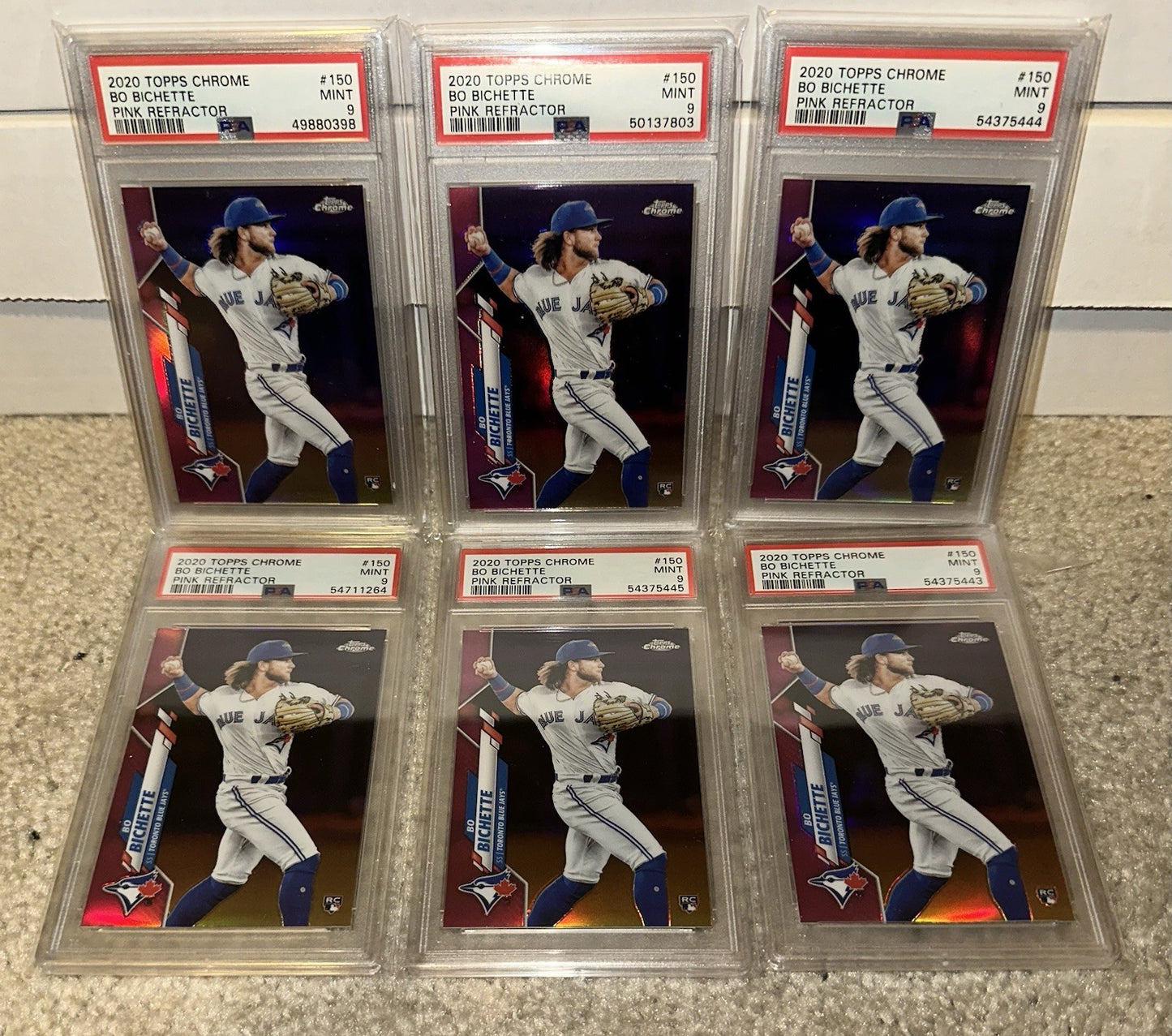 2020 Topps Chrome PINK REFRACTOR Bo Bichette RC #150 PSA 9