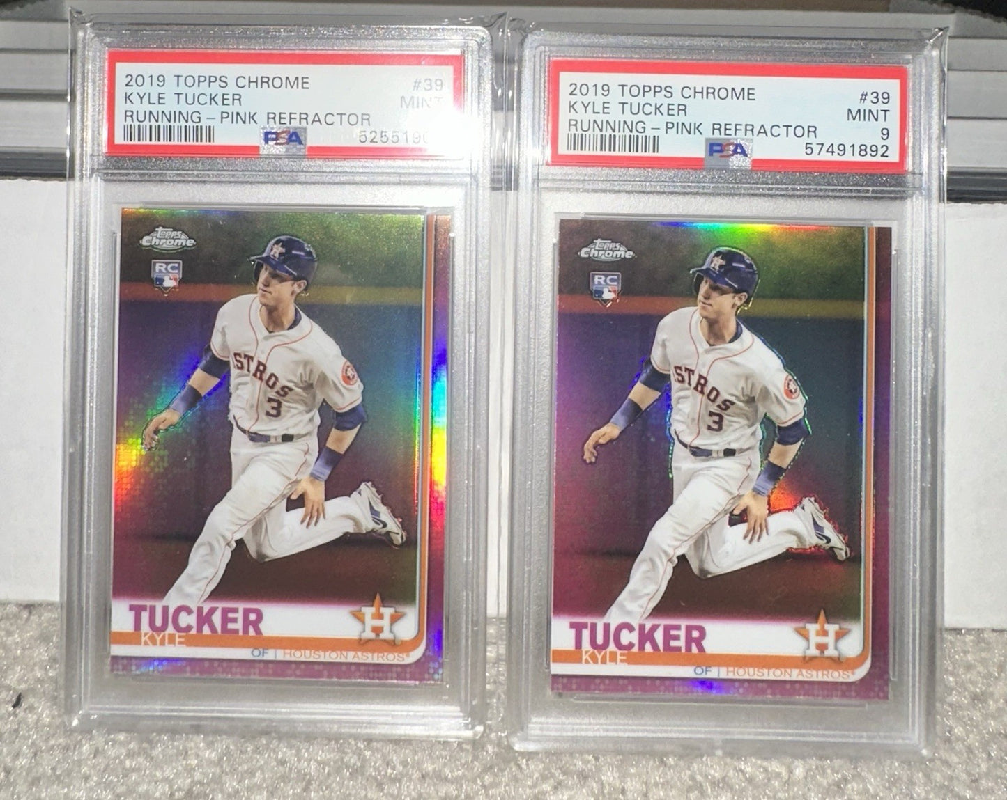 2019 Topps Chrome PINK REFRACTOR Kyle Tucker RC #39 PSA 9