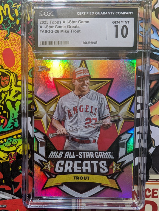 2025 Topps All Star Game Greats Mike Trout Graded 10