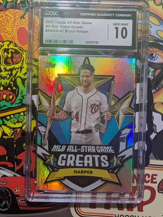 2025 Topps All Star Greats Bryce Harper Graded Mint 10