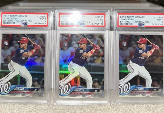 2018 Topps Update RAINBOW FOIL Juan Soto RC #US300 PSA 9