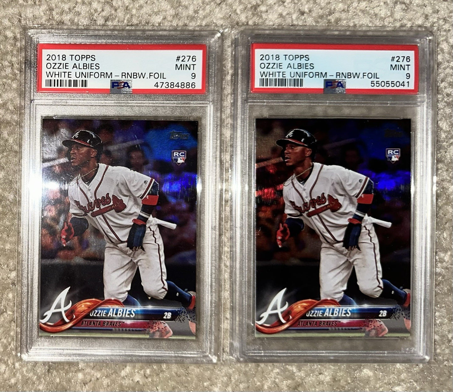 2018 Topps RAINBOW FOIL Ozzie Albies RC #276 PSA 9