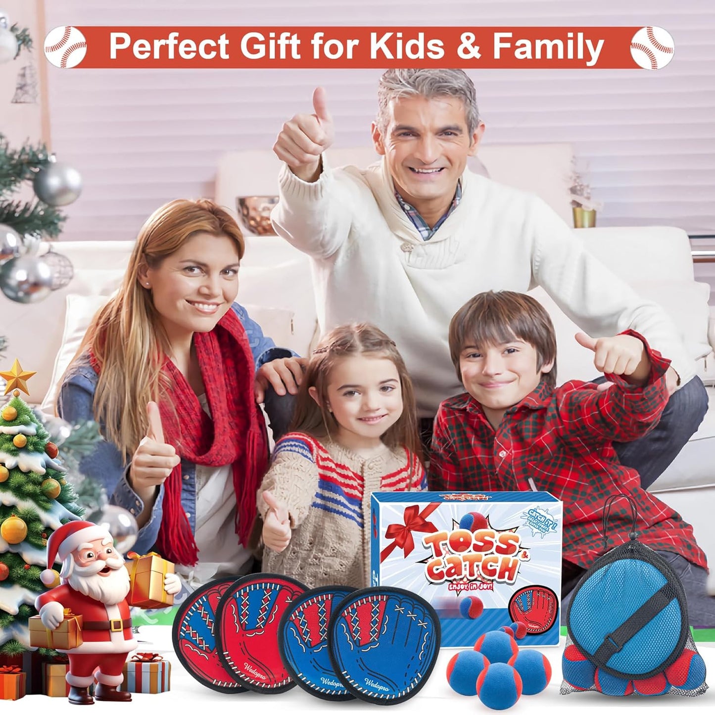Toss and Catch Ball Game, Kids Toddler Baseball Glove & Catch Ball Toys, Kids Ou