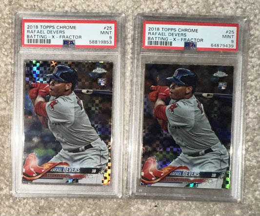 2018 Topps Chrome X-FRACTOR Rafael Devers RC #25 PSA 9