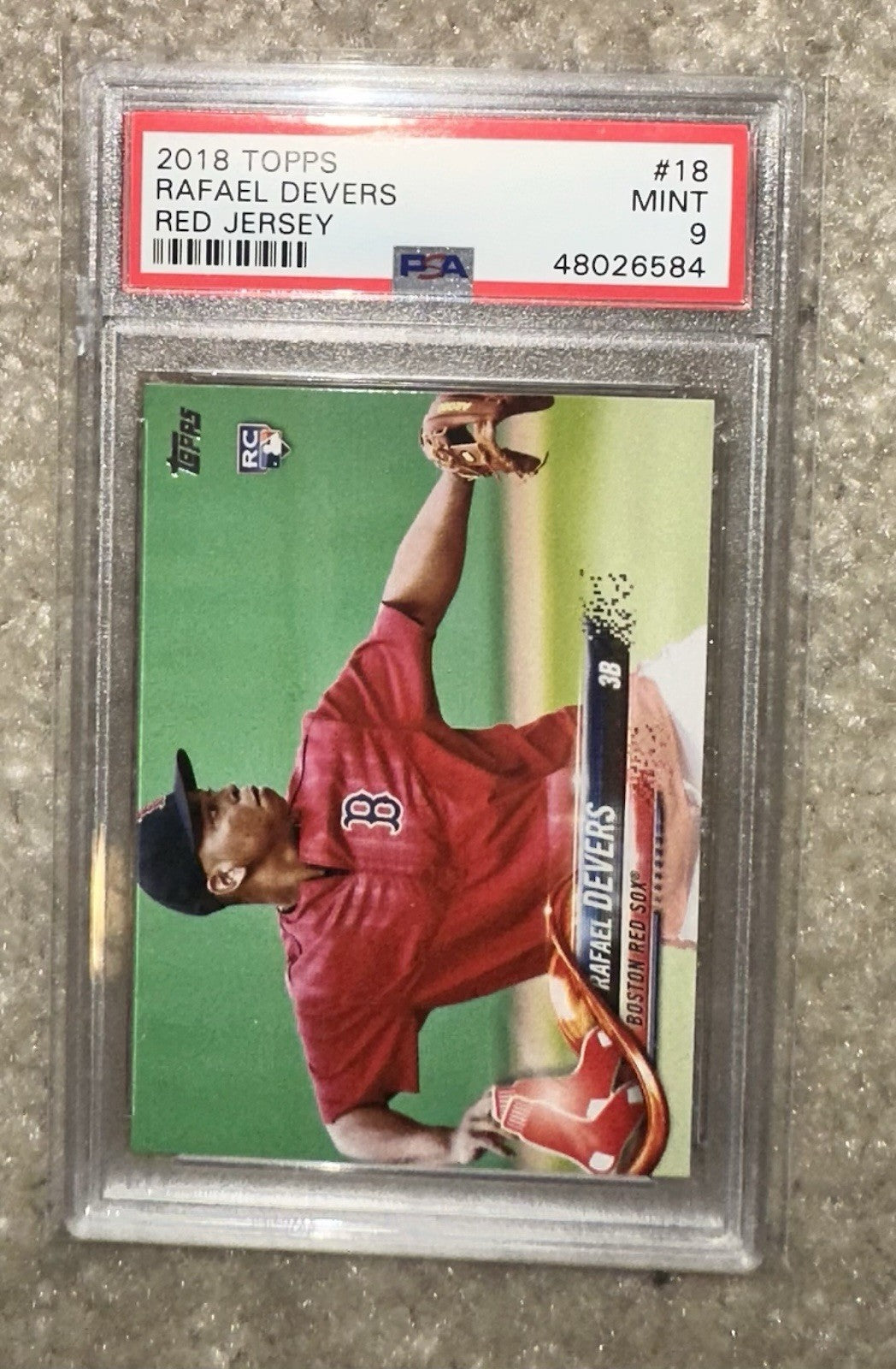 2018 Topps RED JERSEY SP Rafael Devers RC #18 PSA 9