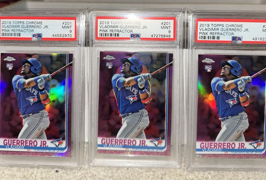 2019 Topps Chrome PINK REFRACTOR Vladimir Guerrero Jr. RC #201 PSA 9