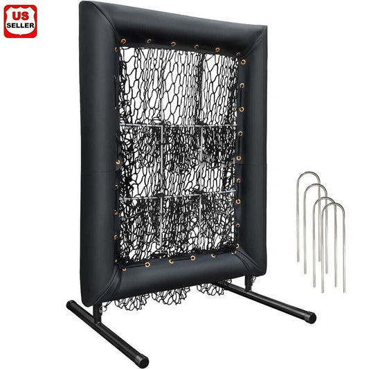 9 Hole Baseball Pitching Net with Strike Zone, 9 Pockets Pitchers Throw Training