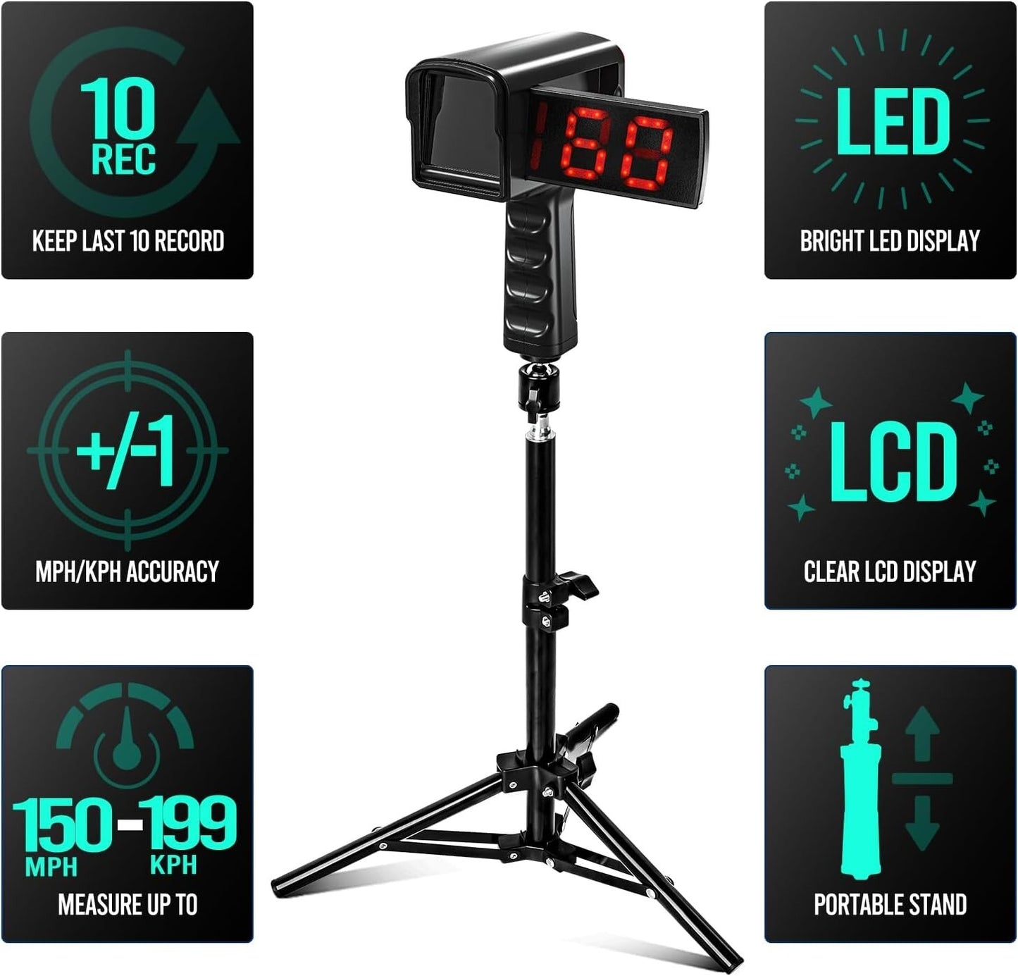 Baseball Radar Gun - Speed Sensors Baseball Speed Training Equipment...