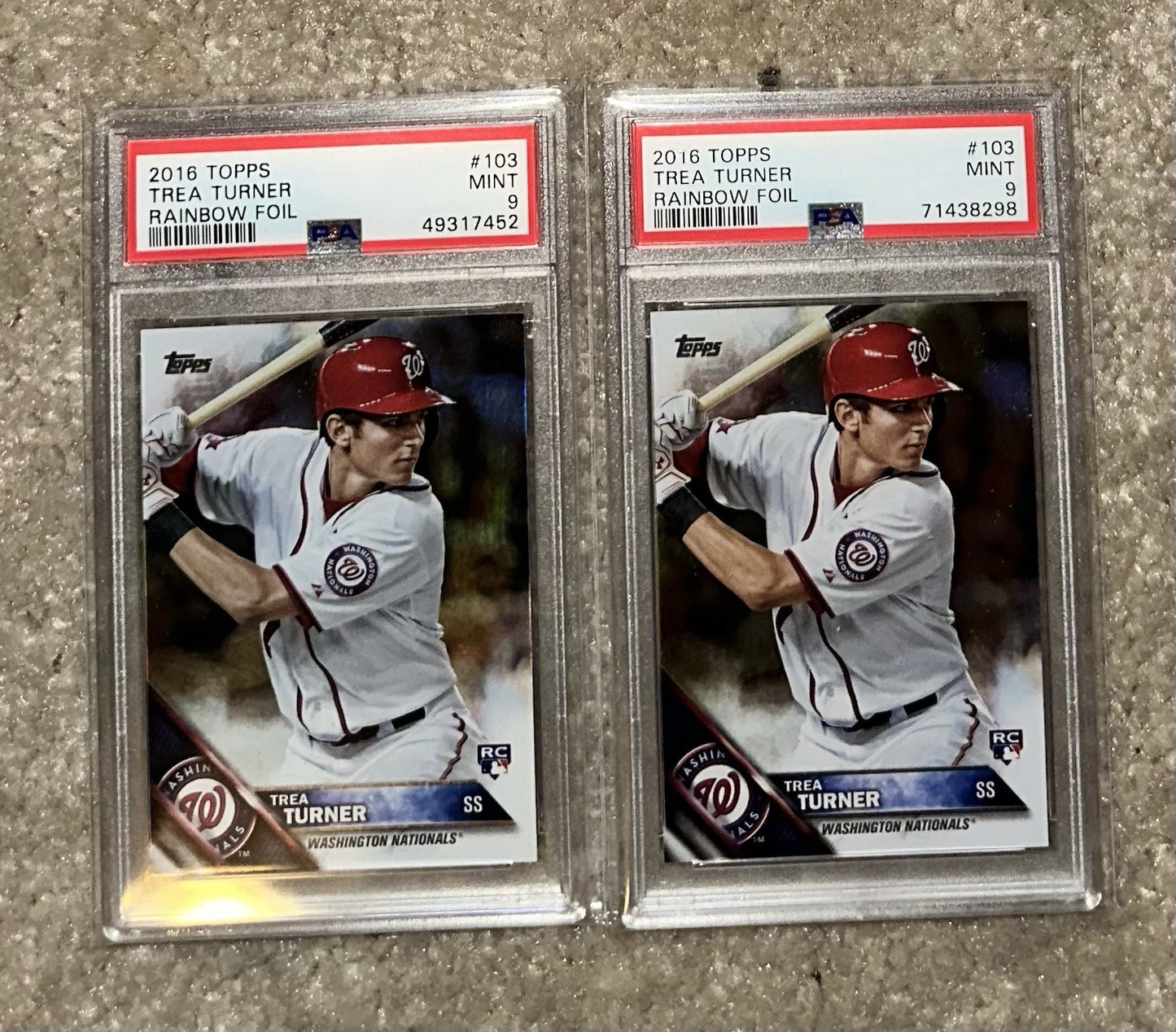 2016 Topps RAINBOW FOIL Trea Turner RC #103 PSA 9 POP 11