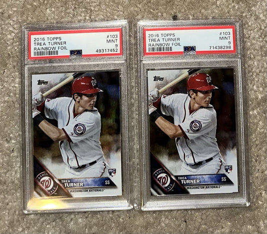 2016 Topps RAINBOW FOIL Trea Turner RC #103 PSA 9 POP 11