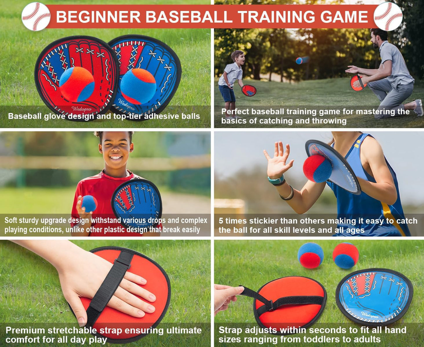 Toss and Catch Ball Game, Kids Toddler Baseball Glove & Catch Ball Toys, Kids Ou