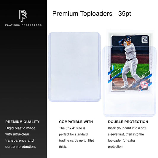 100 Top Loaders & 100 Penny Sleeves Premium Bundle for Trading Cards