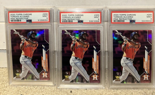 2020 Topps Chrome PINK REFRACTOR Yordan Alvarez RC #200 PSA 9